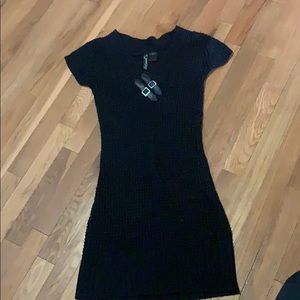 Red paint sweater dress